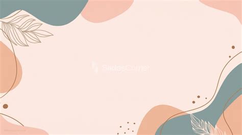 Free Aesthetic Background Powerpoint Ppt Google Slides Pastel Leaves