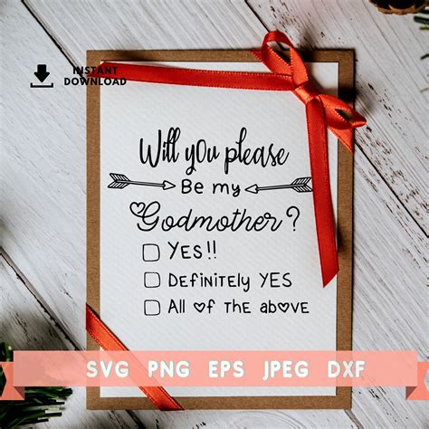 Godmother Proposal Card Svg File God Mother Svg Will You Be Etsy