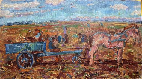 Johan Dijkstra Paintings For Sale Harvesting Farm Workers