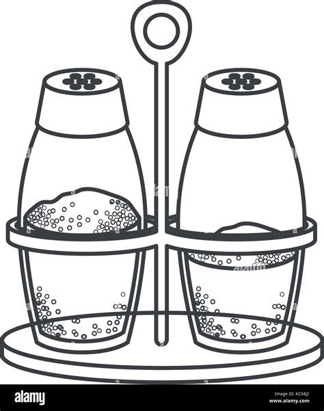 Salt And Pepper Containers Monochrome Silhouette Stock Vector Image