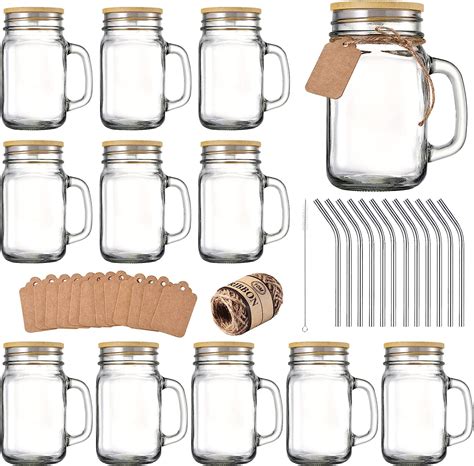 Tanglong Mason Jar With Lid And Straw，mason Jar Cups Mason Jar Drinking Glasses 16