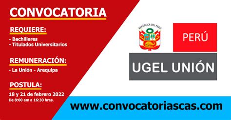 Convocatoria Ugel La Union Cas Plazas Administraci N