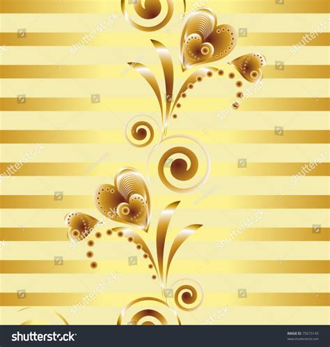 Vector Gold Flower Seamless Pattern - 75015145 : Shutterstock