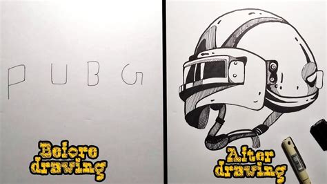 How To Draw Pubg Helmet Pubg Level 3 Helmet Drawing Into Words Youtube