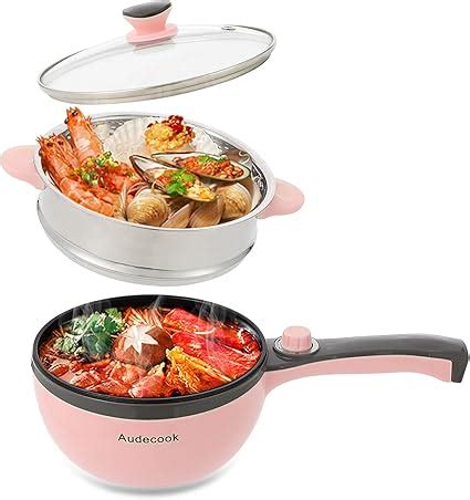 Audecook Electric Hot Pot With Steamer Electric Frying Pan Cm L Non Stick Mini Electric