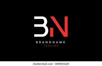 Bn Alphabet Initial Letter Abstract Monogram Stock Vector Royalty Free