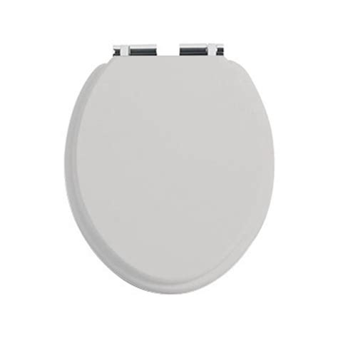 Heritage Dove Grey Toilet Seat With Soft Close Chrome Hinges