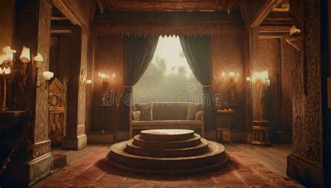 3D Rendering of Interior of an Old Mansion with Wooden Floor Stock ...