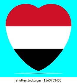 Yemen Flag Heart Shape Vector Stock Vector Royalty Free