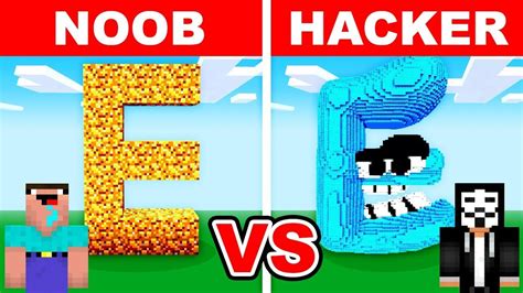 Noob Vs Hacker I Cheated In A Alphabet Lore Build Challenge Letter E