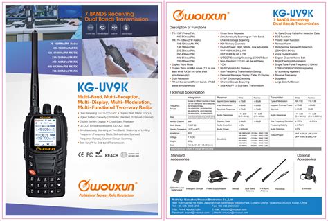 Wouxun KG UV9K VHF UHF Crossband Dualband Handfunkgerät mit AIR RX