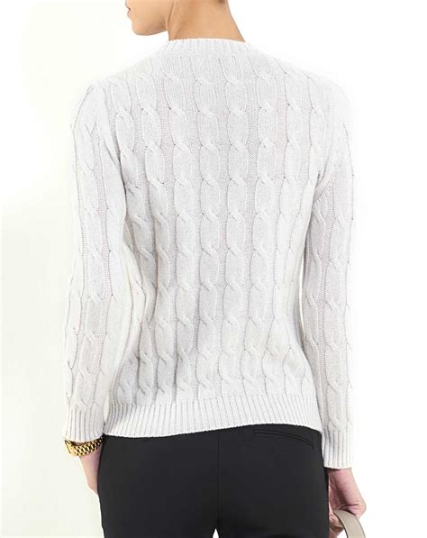 Ladies Cashmere Cable Knit Crew Neck Maisoncashmere