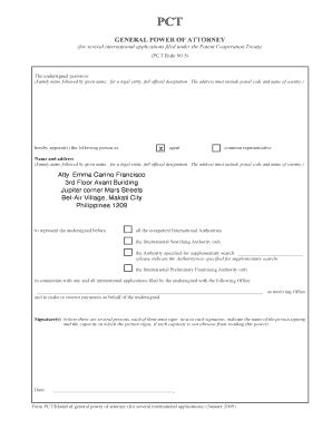 Pct General Power Of Attorney Fill Online Printable Fillable Blank