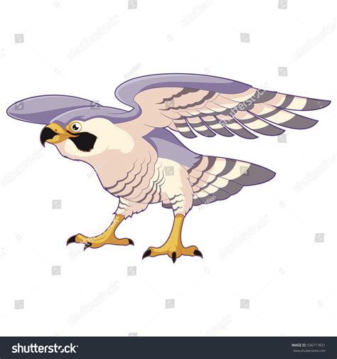 Cartoon Standing Falcon Stock Vector (Royalty Free) 596717831 ...