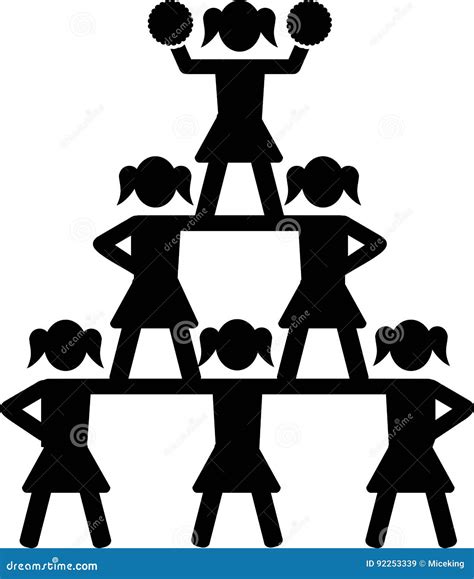 Cheerleader Pyramid Stock Illustrations – 22 Cheerleader Pyramid Stock ...