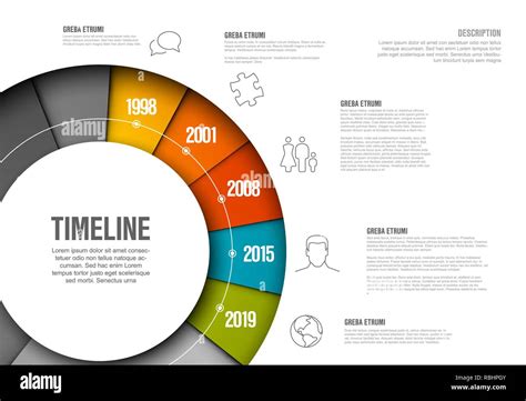 Vector Infographic timeline template made from colorful wheel Stock ...