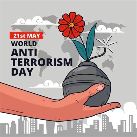 Free Vector Hand Drawn Anti Terrorism Day Illustration