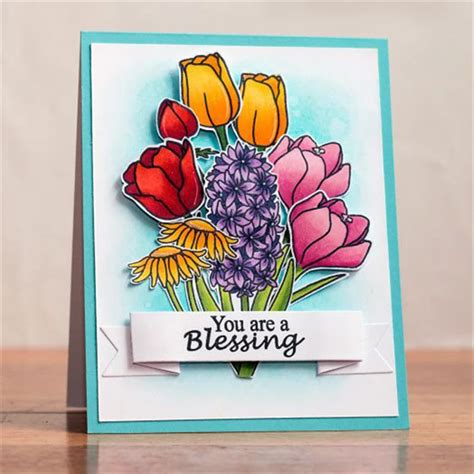 GJCrafts Flower Die Stamp Sets Blessing Stamp and Dies for Card Making ...