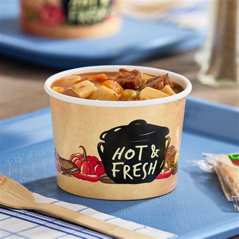 Choice Oz Medley Double Poly Coated Paper Soup Hot Food Cup Pack