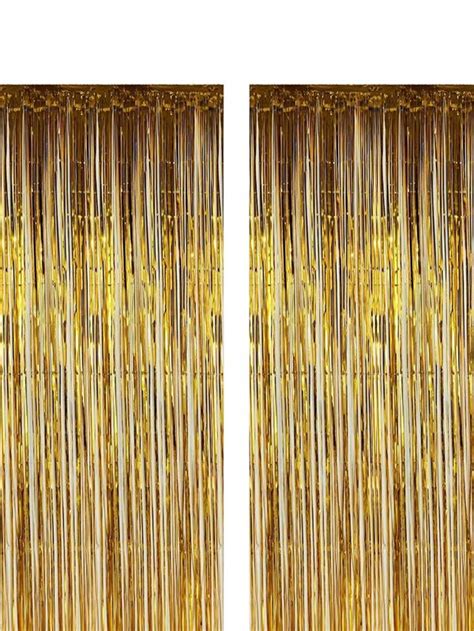 2pcs 3 3ft X 6 6ft 100cm X 200cm Metallic Foil Fringe Curtains Photo