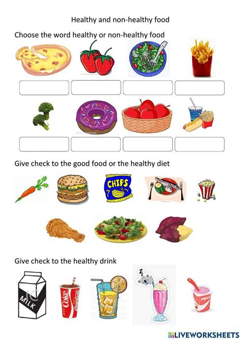 Healthy Diet Live Worksheets Worksheets Library