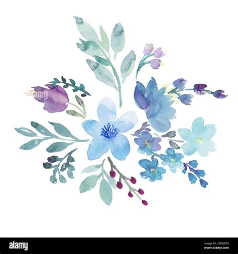 Purple Watercolor Flowers Hi Res Stock Photography And Images Alamy