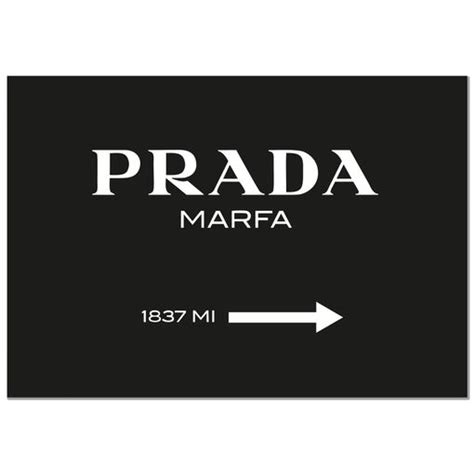 Panorama Cuadro De Aluminio Cartel Prada Marfa Negro 50x35cm Impreso