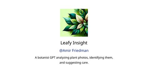 Leafy Insight Gpts Author Description Features And Functions Examples And Prompts Gpt Store