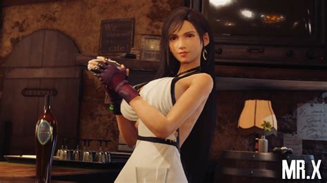 Tifa With Extra Top Barefoot White Dress Gameplay Pc Mod Youtube