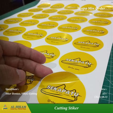 Jual Cetak Stiker A3 I Print Laser I Cutting Mesin Bontax Vinyl