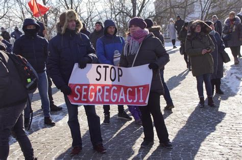 Protest W Lublinie Przeciwnik W Przymusu Szczepie Stop Segregacji