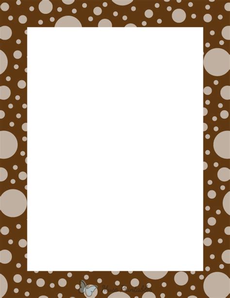 Printable Brown Random Polka Dot Page Border