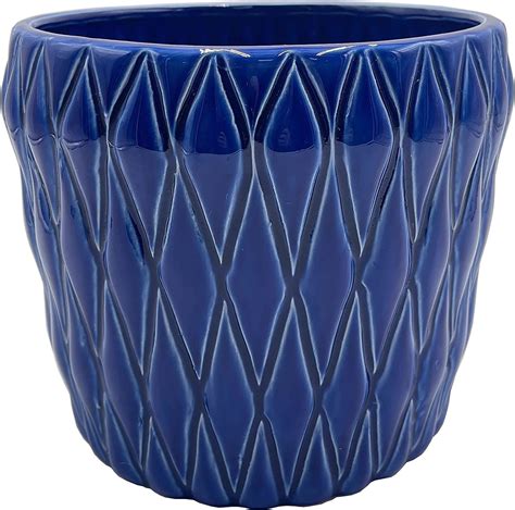 First of a Kind Ceramic Flower Pot (Dark Blue) - Planters for Indoor ...