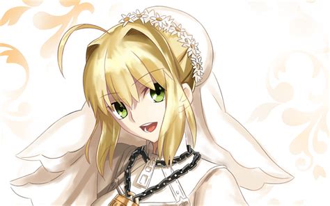 Download wallpapers Nero Claudius, Fate Grand Order, fire, Bride, manga ...