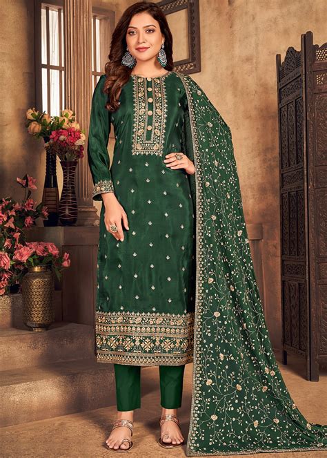 Plain Green Suit With Heavy Dupatta Atelier Yuwa Ciao Jp