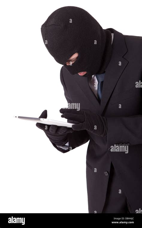 Disguised Computer Hacker In Suit And Tie Stock Photo Alamy