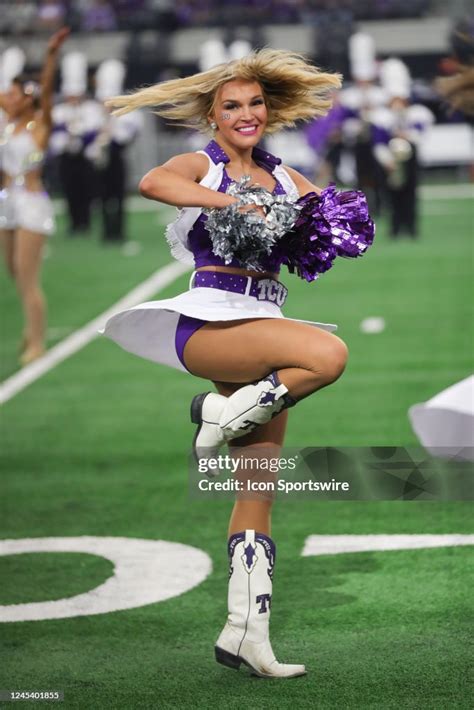 A Tcu Dancer Performs Before The Big 12 Championship Game Between The