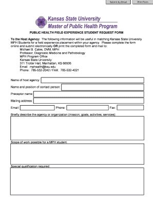 Fillable Online K State Student Request Form Kansas State