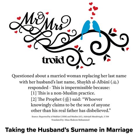 Taking the Husband's Surname in Marriage - troid.org | Digital Daʿwah