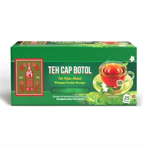 Jual Teh Cap Botol Hijau Kotak Isi Cap Botol Teh Melati Teh Celup