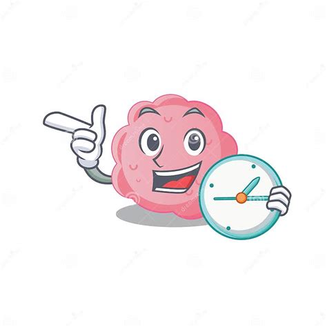 Anaplasma Phagocytophilum Mascot Design Concept Smiling With Clock