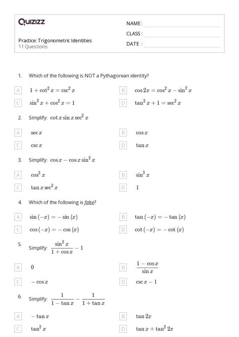 Trigonometry Worksheets Free CommonCoreSheets Worksheets Library