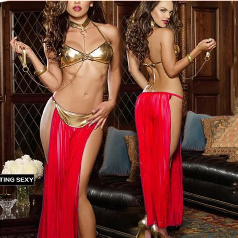 Sexy Gold Leather Bikini Erotic Lingerie Nightclub Wear Pole Dancing