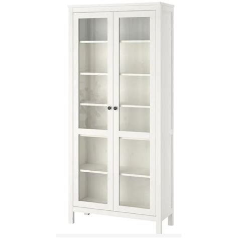 Ikea Hemnes Glass Door Cabinet In White Stain AptDeco