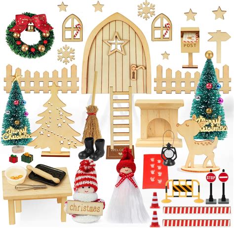 48 PCS Wichteltür Komplettset Wichteltür Set Zubehör Weihnachten mit