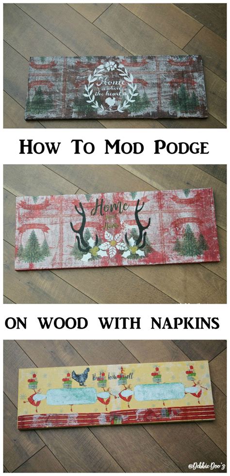 How To Mod Podge On Wood With Napkins Debbiedoos