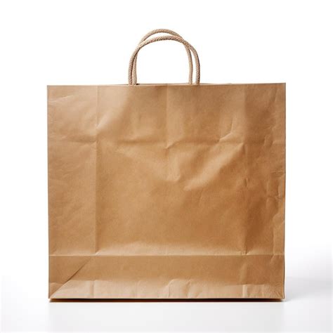 Premium Ai Image Craft Paper Sale Bag Isolated On White Background Brown Clear Empty Blank