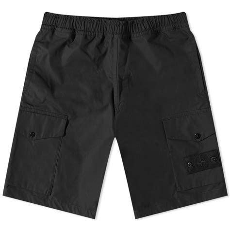 Stone Island Ghost Cargo Shorts Black End