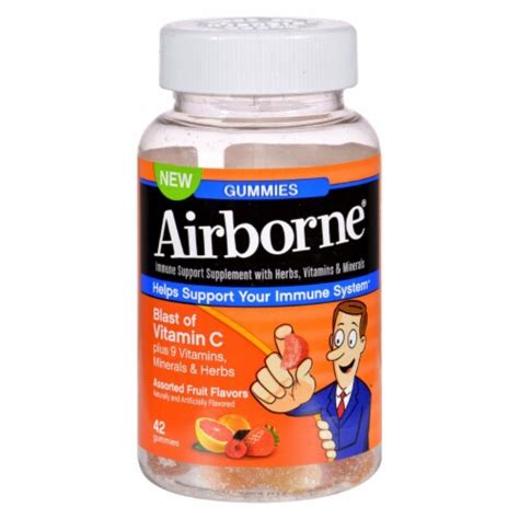 Airborne - Vitamin C Gummies for Adults - Assorted Fruit Flavors - 42 ...