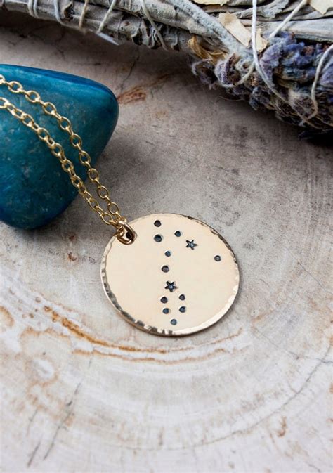 Pisces Star Sign Constellation Zodiac Necklace Gold Zodiac